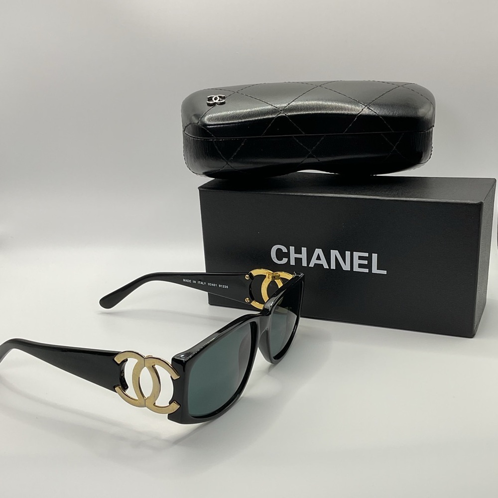CHANEL Black and Gold Classic Sunglasses - Picture 12 of 14